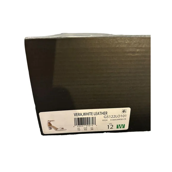 Naturalizer Womens Vera White Heel Sandals Shoes 12 Wide New In Box - Picture 10 of 10